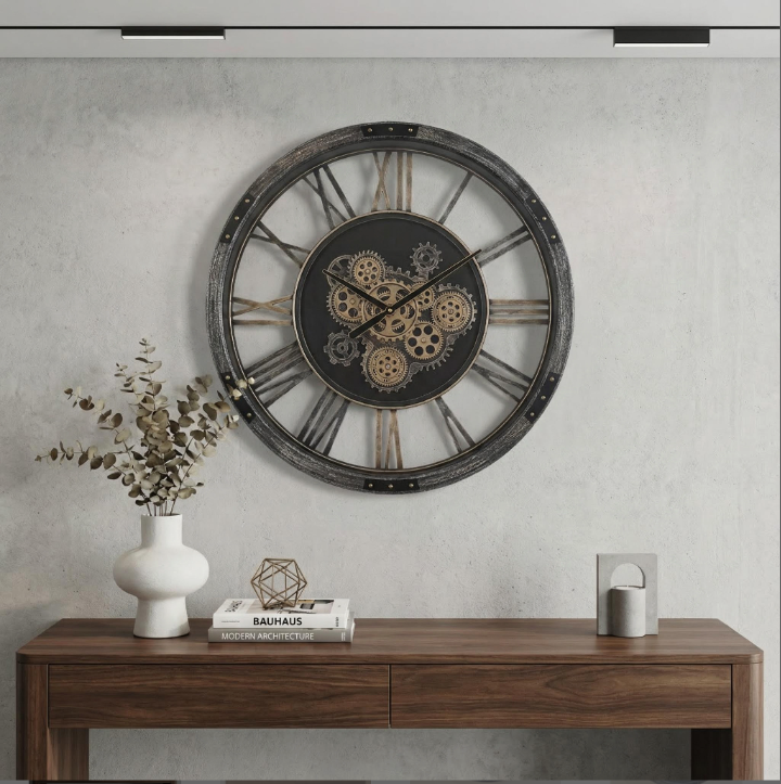 Industrial Revolution Moving gear wall clock