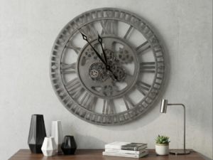 The silver chronometer clock